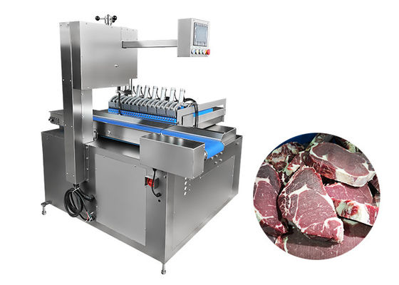 Máquina de corte de cuchillas de doble cuchilla de alta velocidad de banda de carne congelada con gran alimentación