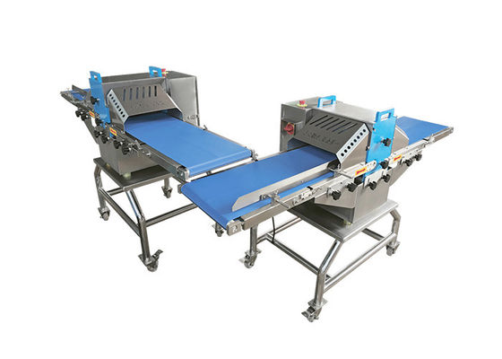 300 mm en la alimentación comercial de carne de cerdo de vientre de las tiras de carne y máquina de corte de cubo 500 kg / h