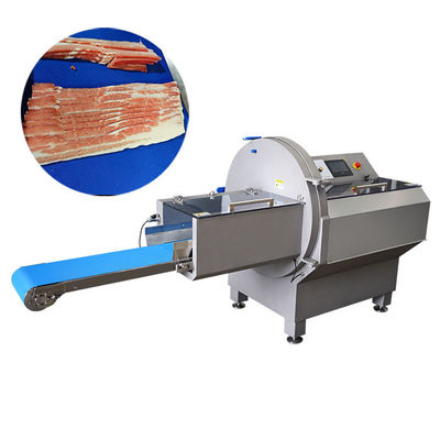 Máquina horizontal de cortar carne JY-25K y control de porciones para cortar tocino congelado para procesador de carne