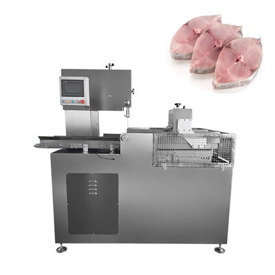 Sierra de cinta automatizada para carne con ángulo de corte ajustado para procesadores de carne de gran volumen