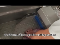 Cortadora de carne horizontal JY-36K con cinta transportadora de salida para rebanar carne de res y cerdo congelados